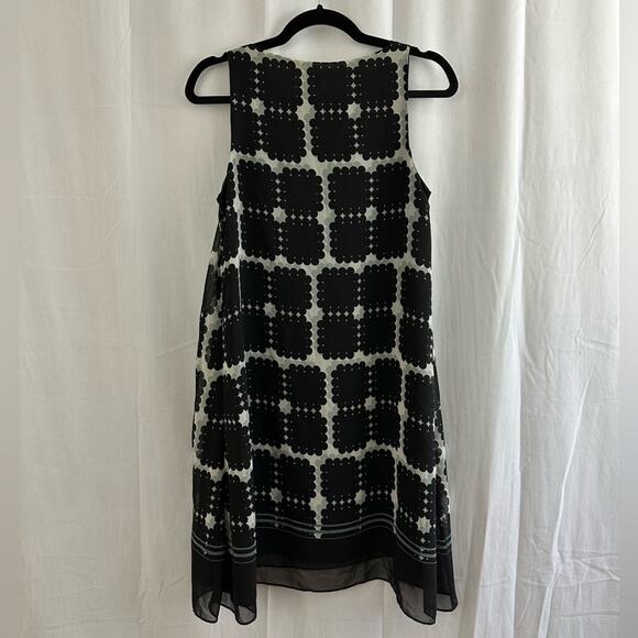 Max Studio A-Line Trapeze Dot Chiffon Dress in Black/White Womens Size XS - Picture 5 of 7